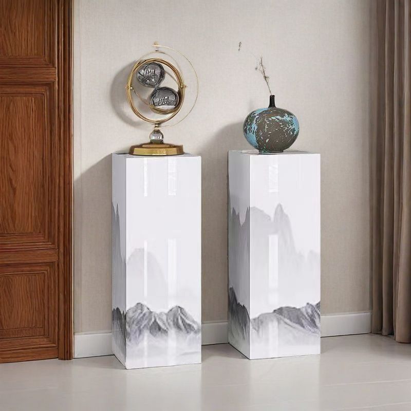 Multiple Colour Square Marble Pattern Stone Display Table with Unfinished Finish, 30 to 39 in Height, Up to 19 in Size
