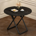 Laminate Dining Table with Crossed Legs, Foldable Square Top for 2-seater, Anti-Fouling