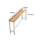 Rectangle Bar Table Set 1/4 Pieces Natural Colour Wood Counter Table
