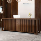 Rectangle Solid Wood Top Tan/Unfinished Color/Brown Reception Desk with Cupboard, Keyboard Tray & Filing Cabinet