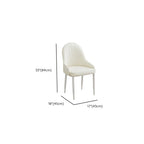 Modish Dinette Armless Chair with Parsons Back, Cushioned Alloy Legs, and Foot Pads