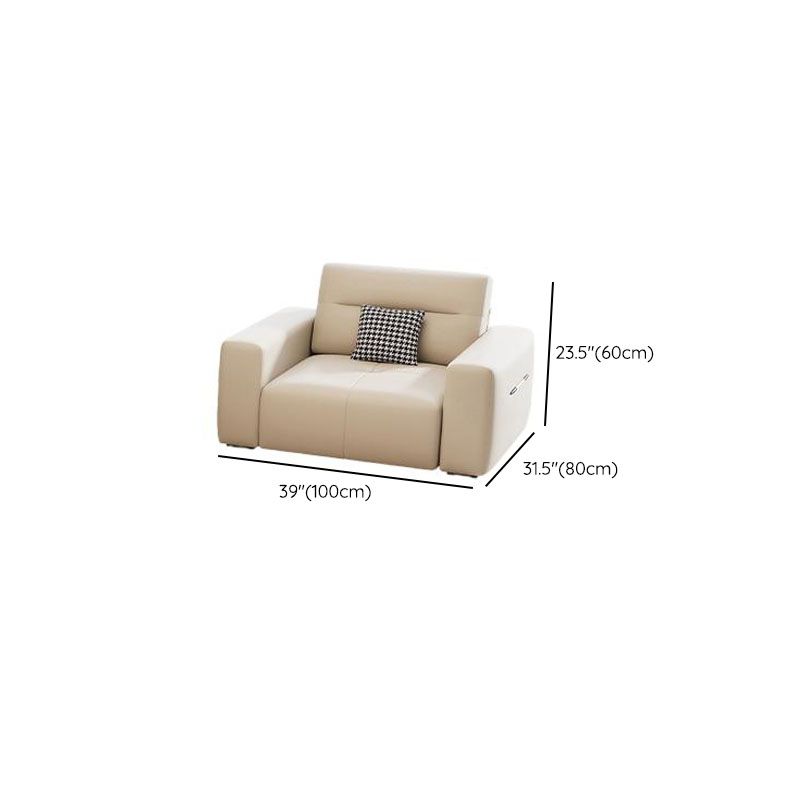 Fade-proofed Standard/Single Sofa in Off-White for Drawing Room with Armrest and 3/1 Pillow