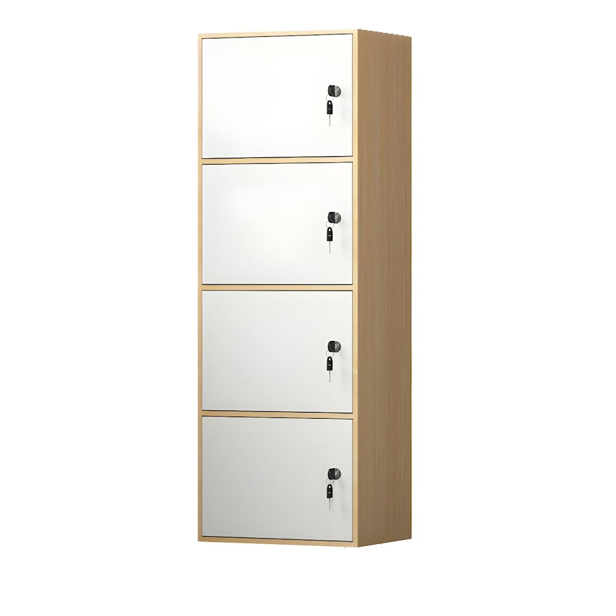 Elegant Locking Wood Filing Cabinet with Shelves & Smooth Casters