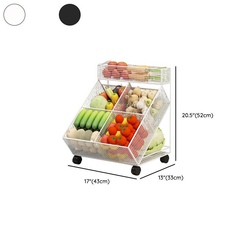 Portable Center with Metal Countertop, Basket, and 3/2 Baskets