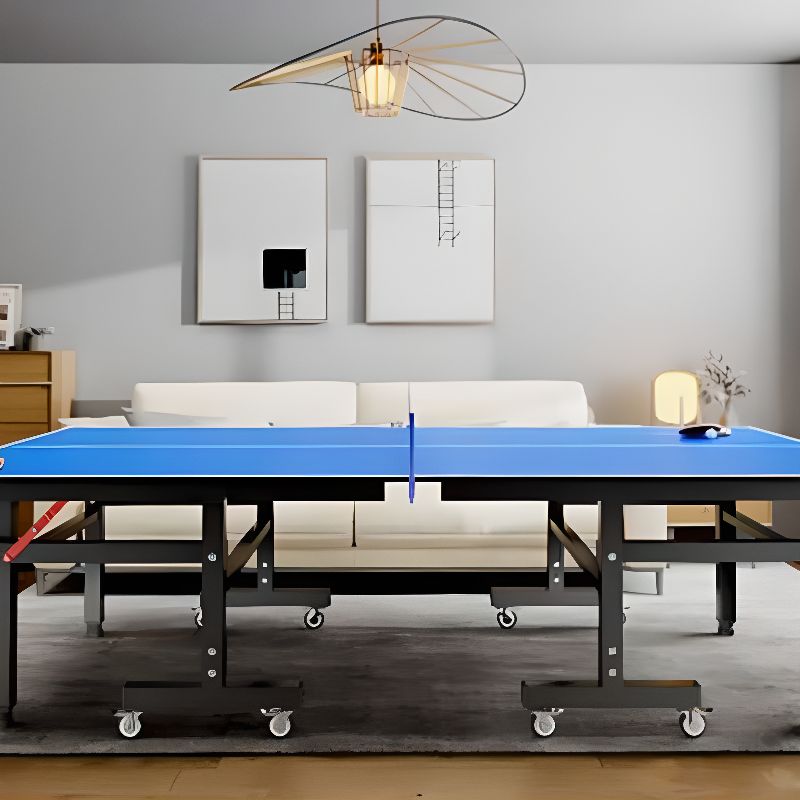 Indoor Ping Pong Table with Synthetic Laminate Top in Ink/Dark Blue and Included Table Tennis Paddle