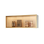 Contemporary Faux Wood Wall Mounted Display Cabinet with Glass Door