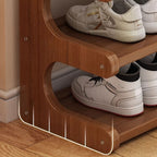 Art Deco Bambusa Rectangle Shoe Rack in Brown Finish with 5/4/3 Shelves for 11-30 Pairs in Drawing Room