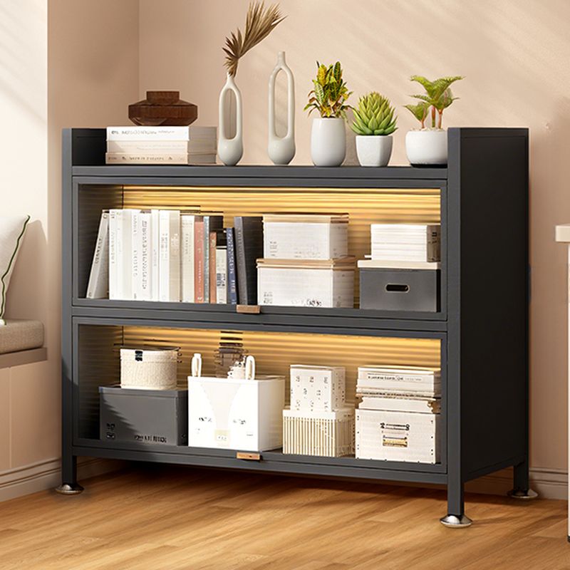 Steel Vertical/Horizontal Shelf Organizer with 6 Shelves and Lucite Door, Closed Back