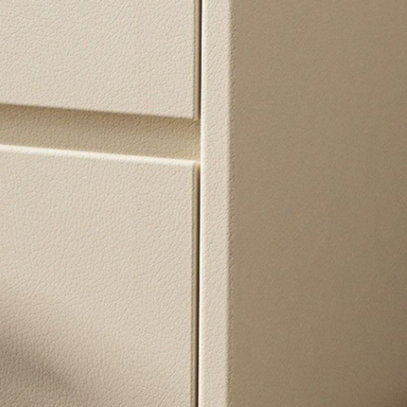Simplistic Drawer Storage Nightstand with 2 Drawers, Pleather Countertop, and Leg