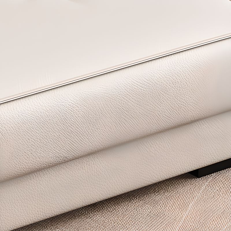 Contemporary Modern Solid Color Water Resistant Standard Sofa in Off-White for 4-seater/3 with 3 Pillows