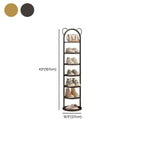 Art Deco Glam Steel Oval Shoe Rack with 8/7/6 Shelves for 11-20/1-10 Pairs in Drawing Room