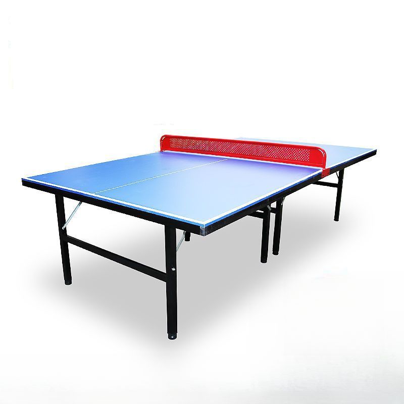 Indoor Ping Pong Table with Dark Blue Synthetic Laminate Top and Included Table Tennis Paddle