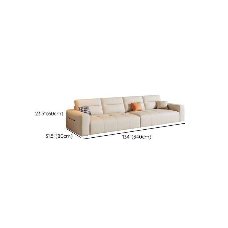 Fade-proofed Standard/Single Sofa in Off-White for Drawing Room with Armrest and 3/1 Pillow