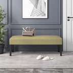Casual Solid Color Sitting Bench Indoor with Padded Upholstery