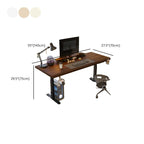 Adjustable Height Standing Desk, Mildew Resistant with T-Shape Base, Ink/Brown Top, Self-supporting with Tumbler Holder and Programmable Memory Controller