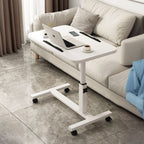 Simplistic Rainproof H-Shape Base Table with Manual Height Adjustment, Chalk/Auburn Top, Detached Installation, Lumber Material, and Wheels/Casters