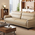 Trendy Solid Color Water Resistant Standard Sofa/Loveseat in Off-White with Arm, Seats 3/2 People
