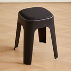 Modish Solid Color Accent Stool in Dove Grey/Light Green/Sepia with Legs and Upholstered Seat
