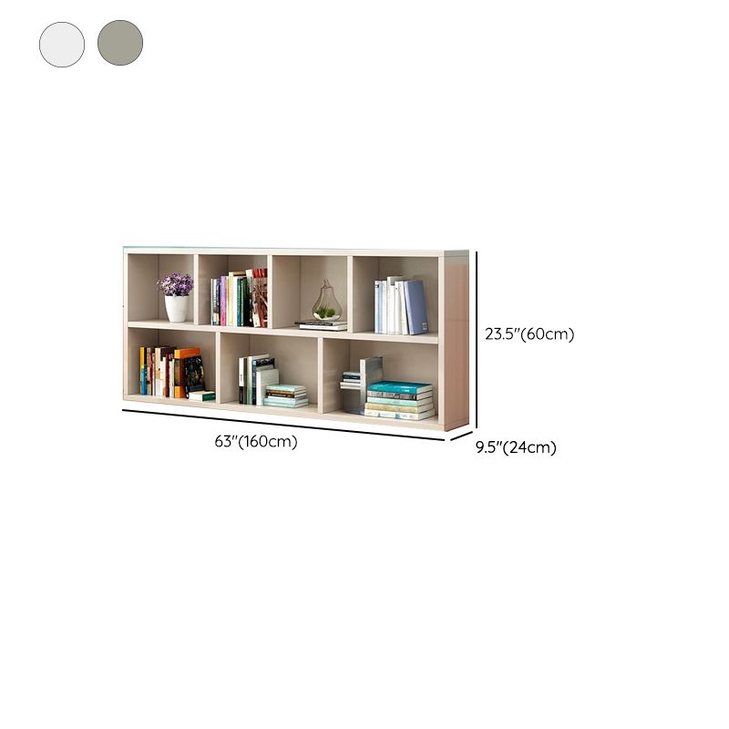 Modern Horizontal/Vertical Cubes Storage in Wood with Closed Back and 3-Shelf/4 Shelves