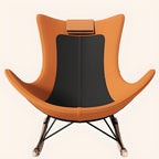Metal Frame Damp-proof Cushioned Rocking Chair with Flared Arm in a Western Style