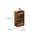 Art Deco Composite Wood Rectangle Shoe Rack with 7/6/5 Shelves for 1-20 Pairs in Drawing Room, Closed Back
