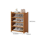 Art Deco Bambusa Rectangle Shoe Rack with Light Brown Finish, 3-6 Shelves for 11-30 Pairs in Drawing Room