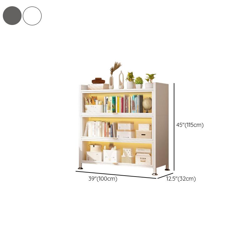Steel Vertical/Horizontal Shelf Organizer with 6 Shelves and Lucite Door, Closed Back