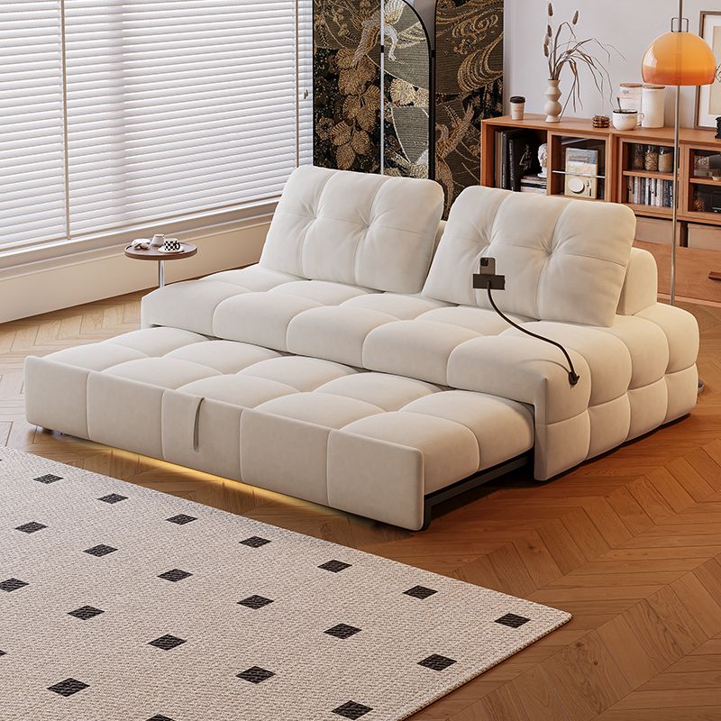 Contemporary Modern Solid Color Mold-resistant Loveseat in Off-White for 2 People