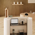 Nordic U-Shape Polymerized Material Top Reception Desk, Storage Included