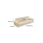 Modish Solid Color Stain Resistant Standard Sofa/Loveseat in Beige, Seats 7/6-Seater/5 Person with 3 Pillows