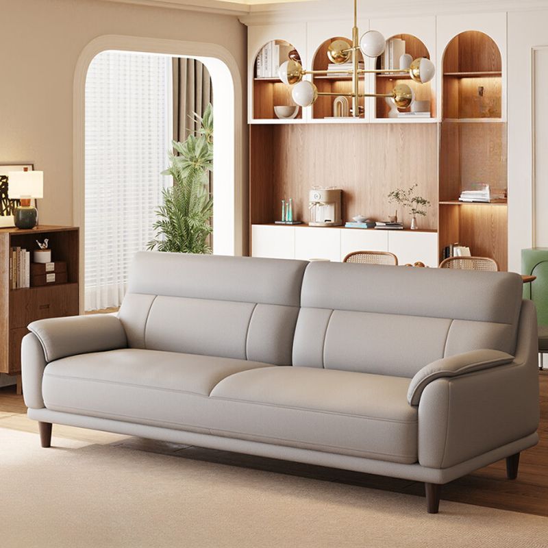 Trendy Solid Color Water Resistant Standard Sofa/Loveseat/Single Sofa with Cushion Back in Light Gray, Arm Included, Seats 3/2 People/1 Person