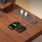 Minimalist Height Adjustable Gaming Computer Desk in Auburn/Natural with Distortion-resistant T-Shape Base and Headphone Hook, Solid Wood Top