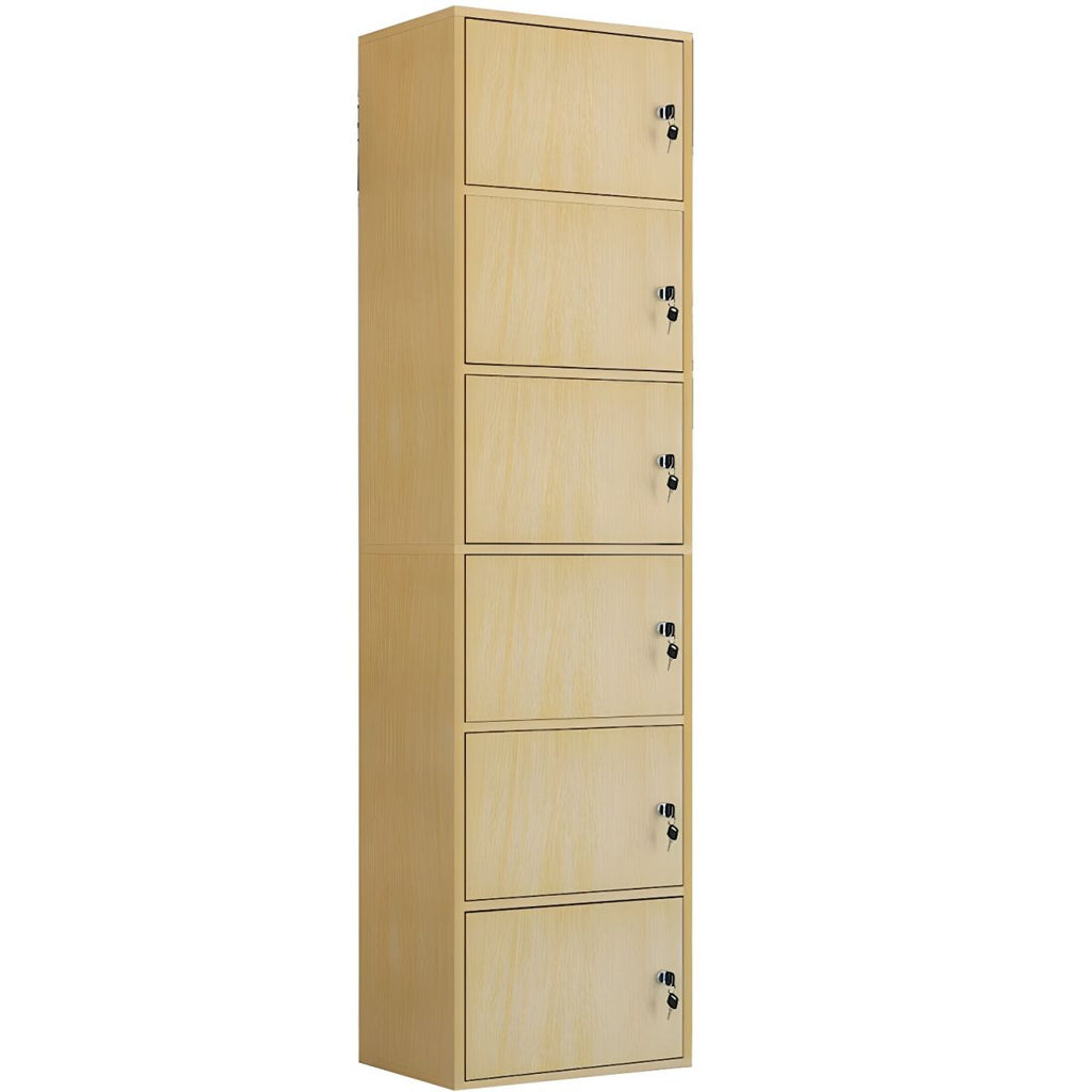 Elegant Locking Wood Filing Cabinet with Shelves & Smooth Casters