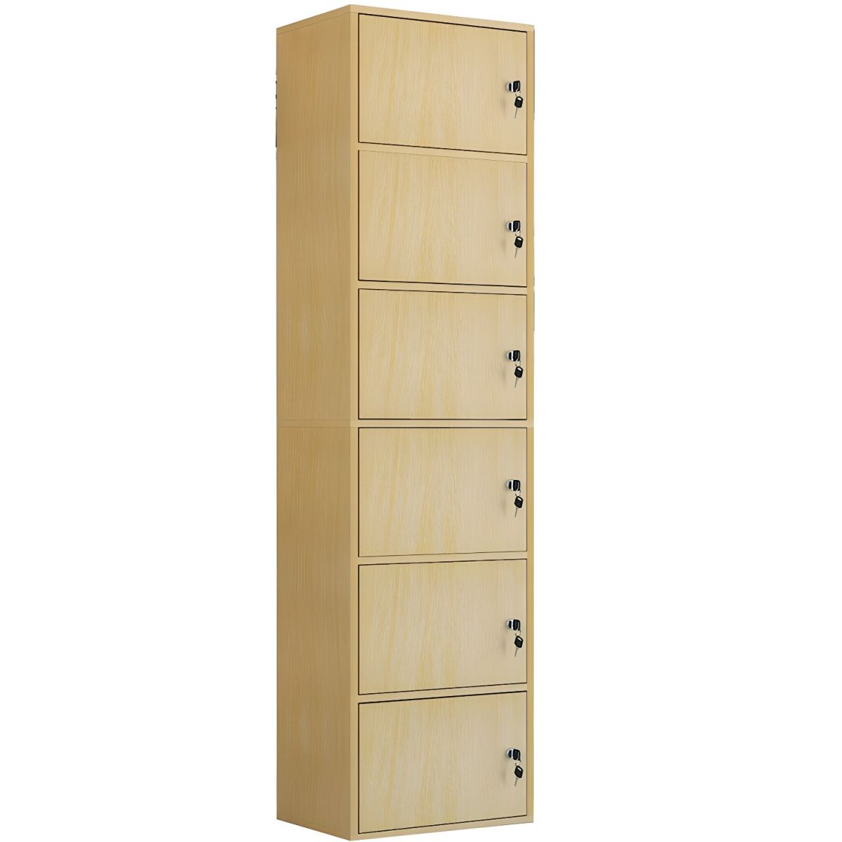 Elegant Locking Wood Filing Cabinet with Shelves & Smooth Casters