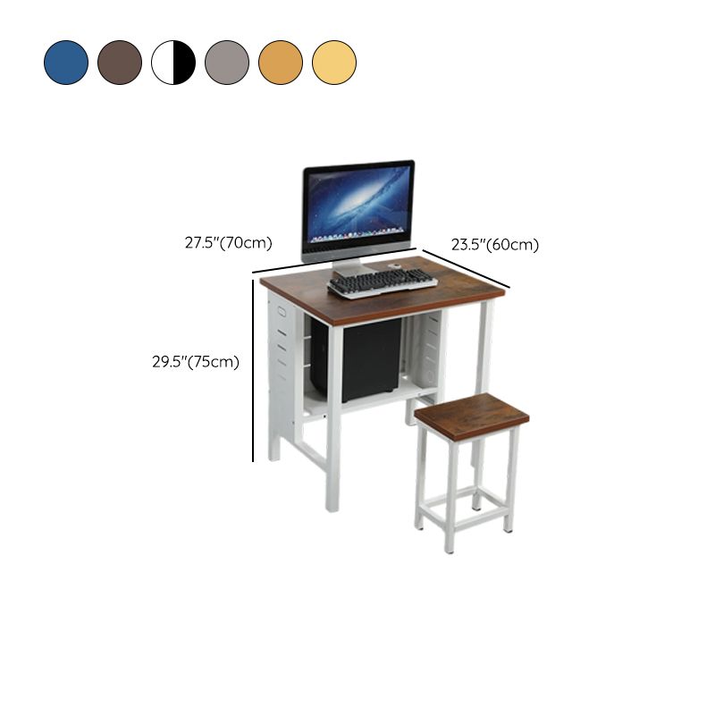 Scratch Resistant Rectangle Steel Desk with Chalk Base, Shelves, H-Shape Base, CPU Storage, and Front Splash