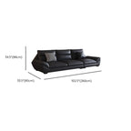 Contemporary Modern Solid Color Scratch-durable/Water Resistant Standard/Single Sofa in Midnight Black, Seats 3/5/4 with 2/1 Pillows