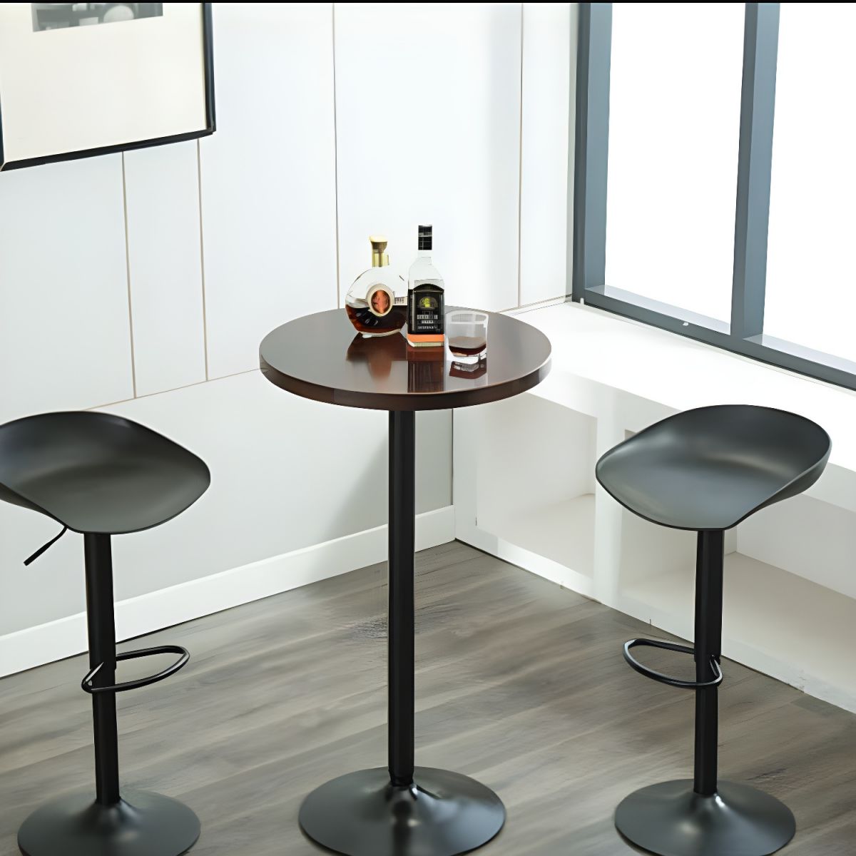 Round Counter Height Set Solid Wood 1/3 Pieces Pub Table Set