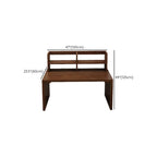Sepia Writing Desk with Sleigh Base and Hutch, Featuring Storage and Odor Resistant Durability, Unattached with Exterior Shelf