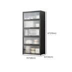 Simplistic Grey Standard Bambusa Display Stand with Cabinet, Shelf and Door