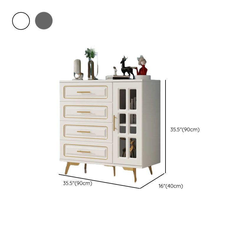 Casual Composite Wood Combo Dresser with 4/5/3 Drawers, Hutch, 2 Interior Shelves, Horizontal