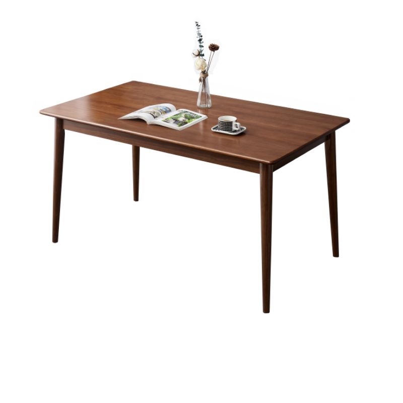 Modish Solid Wood Dining Table in Sepia/Wood Grain with Fixed Legs, Scratch-proofed for Seats 4/Seating for 6