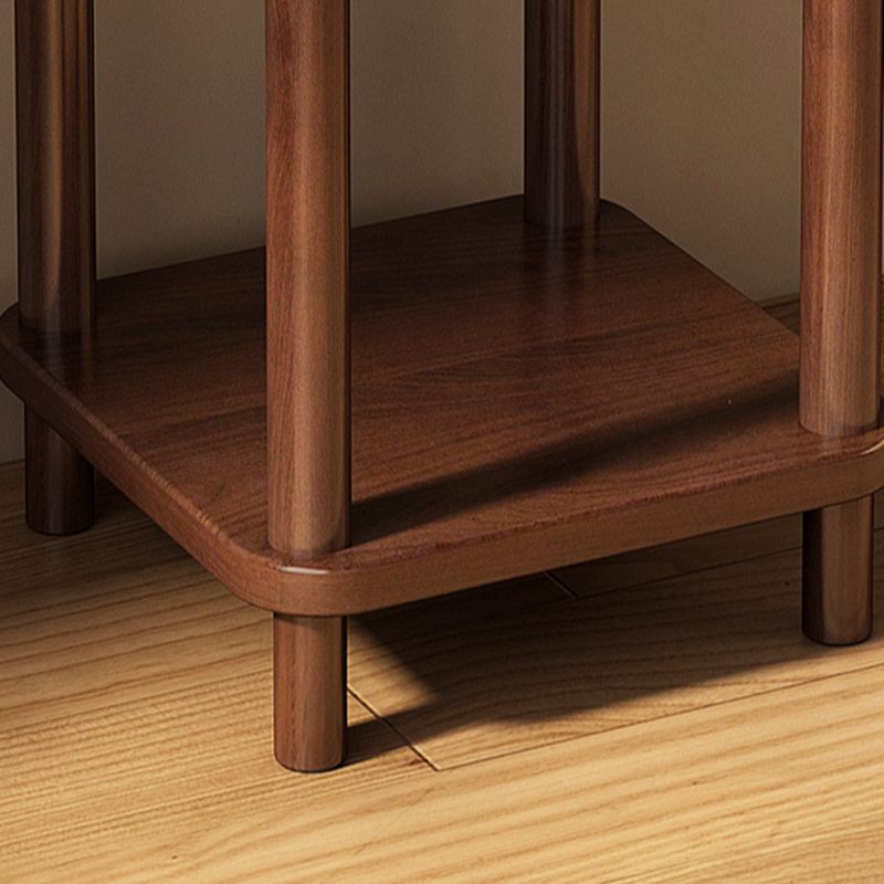 Auburn 2-Tier Rectangle/Square Plant Stand Side Table with Natural Wood Top, 1 Piece Set, 2 Shelves, and Legs