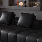 Tear Resistant Standard Sofa/Loveseat/Single Sofa in Midnight Black Genuine Leather