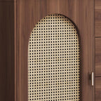 Trendy Raw Wood Wardrobe Chest Of Drawers with 4 Drawers, Hutch, 2 Interior Shelves, Horizontal