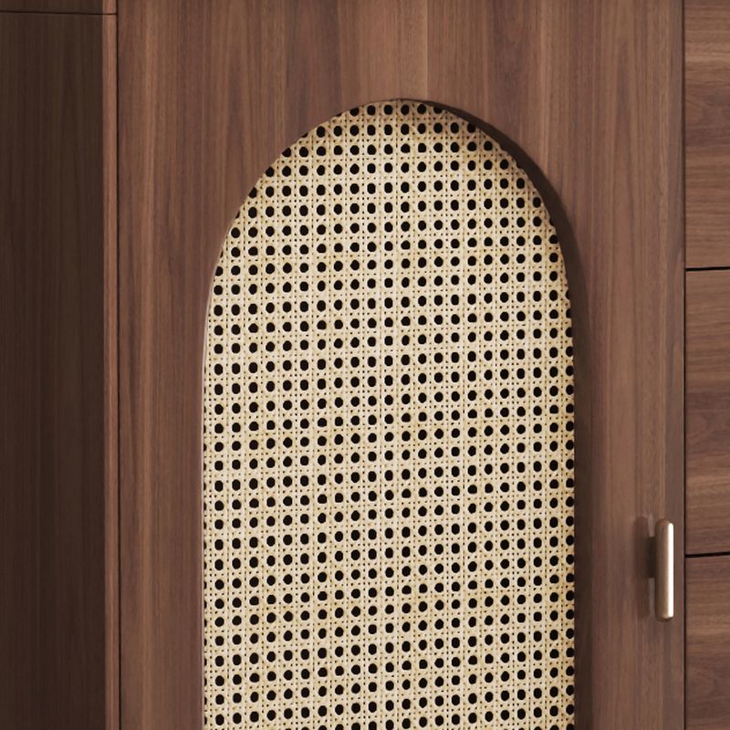 Trendy Raw Wood Wardrobe Chest Of Drawers with 4 Drawers, Hutch, 2 Interior Shelves, Horizontal