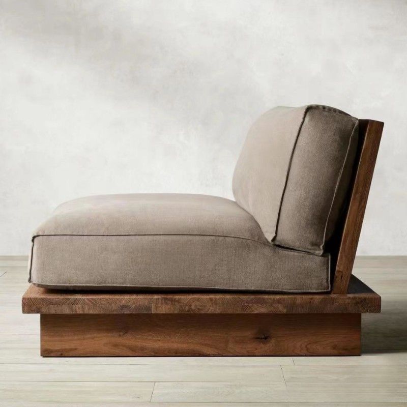 Victorian Brown/Azure Single Sofa/Sofa/Loveseat with Ash Frame for Sitting Room