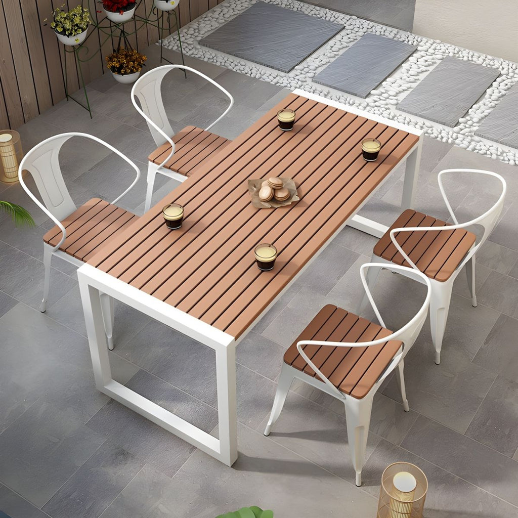 Industrial 1/3/5 Pieces Dining Set Rectangle Wood Dining Table for Courtyard