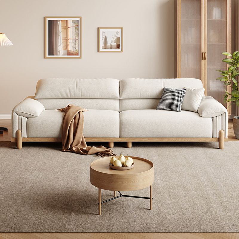 Contemporary Modern Off-White Water Resistant Solid Color Standard Sofa for 2 People or Seats 1 with 2 or 1 Pillow