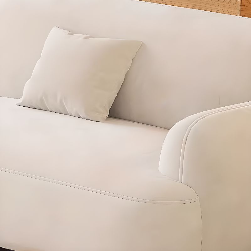 Modish Solid Color Stain Resistant Standard Sofa/Loveseat/Single Sofa in White for 2/3-seater/4-seater with 2 Pillows