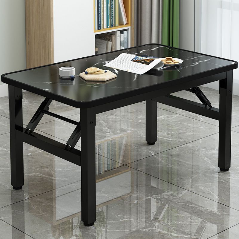 Trendy Folding Rectangle Flip-top Table in Midnight Black with Crack Resistant Laminate Top